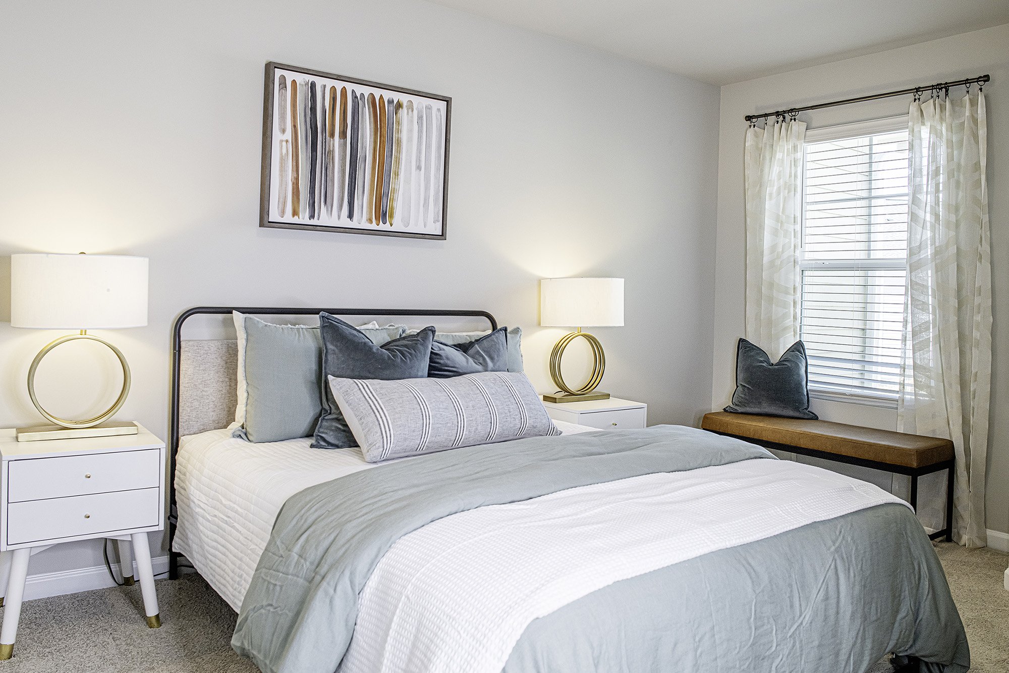 Multi family interior design Georgia model apartment design bedroom interior