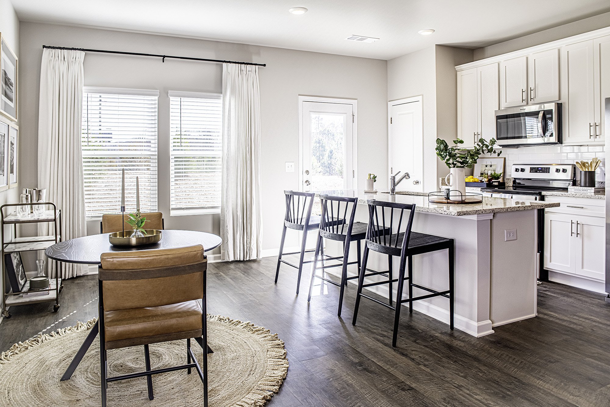 Multi family interior design Georgia model apartment design dining room and kitchen interior