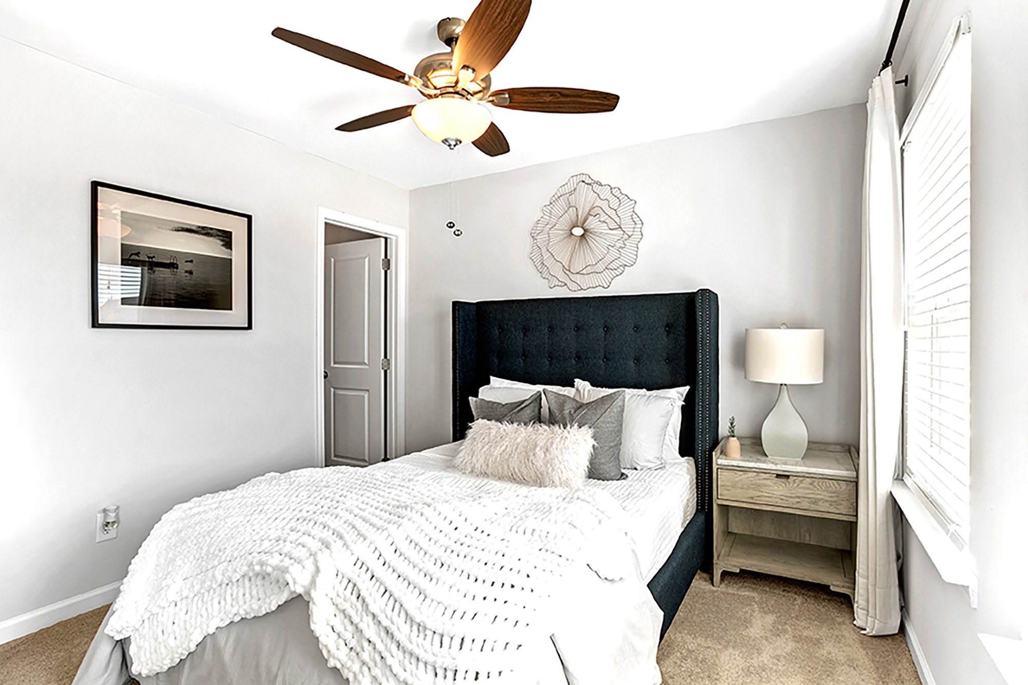 Multi family interior design Georgia model apartment design bedroom interior