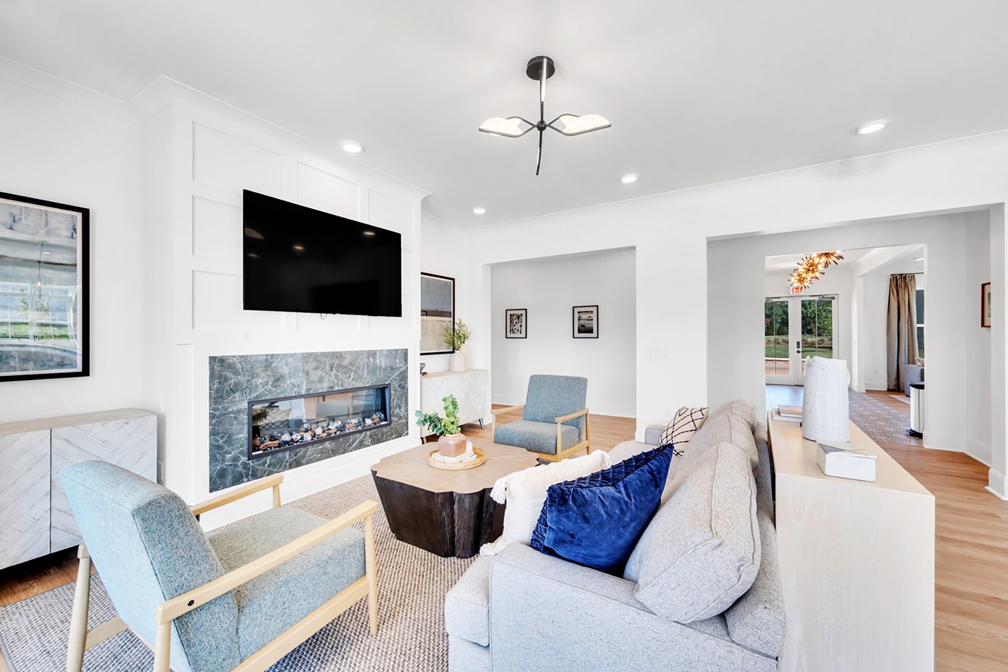 Multi family interior design Georgia BTR club room living room amenity
