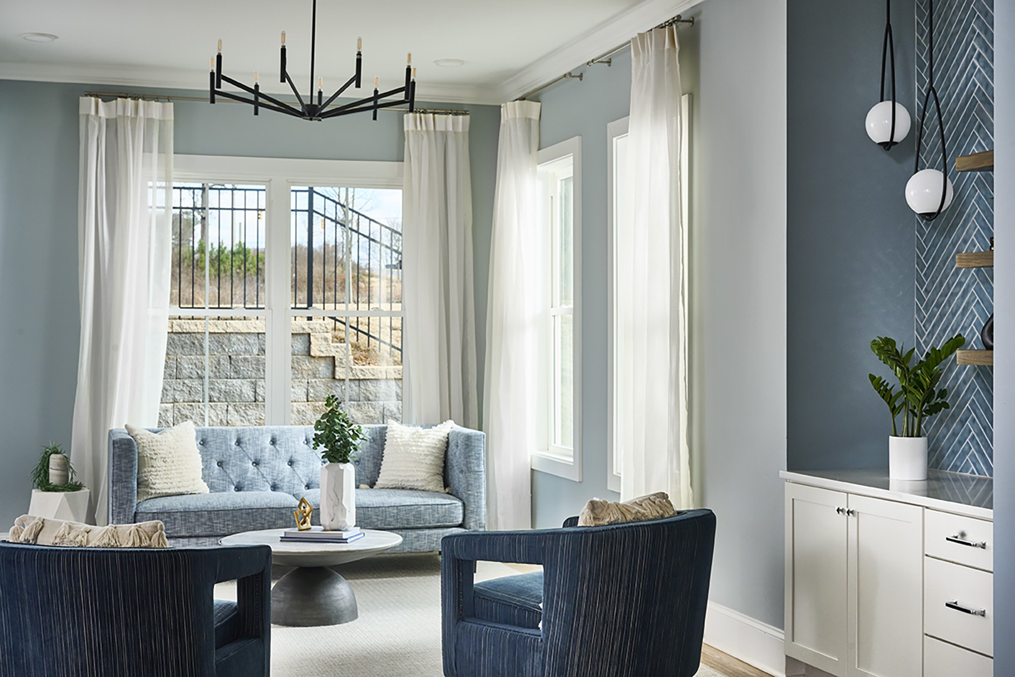 Multi family interior design Georgia BTR amenity lounge seating